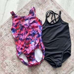 Girls Gymnastics/Dance Wear 2 Bodysuits - Size 5-6 See Measurements